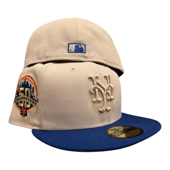 New Era New York Mets 59FIFTY Fitted Hat Cap Font Fusion Pack 50th Year - Picture 9 of 9